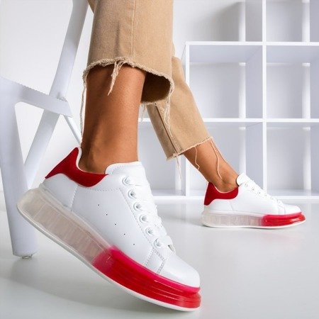 Бело-красные кроссовки на грубой подошве Judite - Обувь