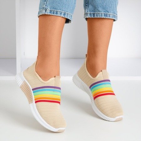Бежевая женская спортивная обувь-слип - на Sweet Rainbow - Обувь