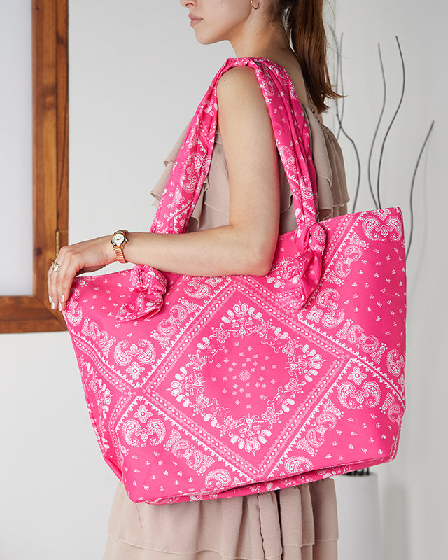 Большая пляжная сумка неоново-розового цвета - Аксессуары