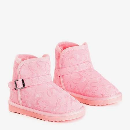 Детские зимние сапоги розового цвета с пряжкой Jereni - Обувь