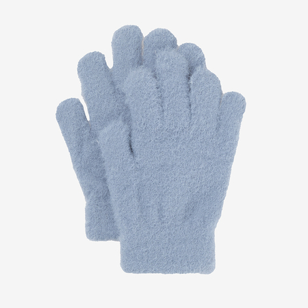 Голубые женские перчатки