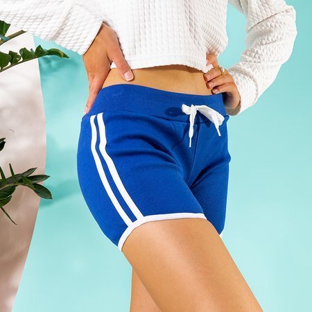 Короткие спортивные шорты цвета ультрамарин для девушек