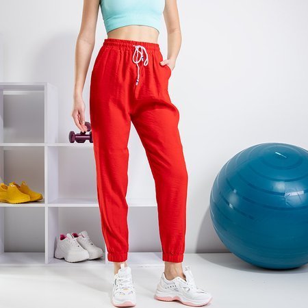 Красные женские спортивные штаны PLUS SIZE