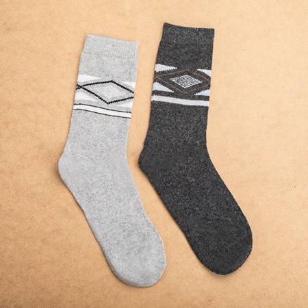 Мужские серые носки до щиколотки 2 / упаковка - Носки