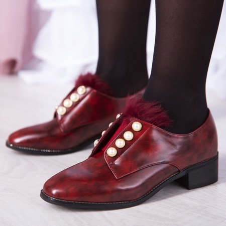 Полусапоги бордового цвета с жемчугом Nessi - Обувь