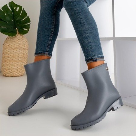Серые матовые резиновые сапоги для дождливого шоу - Обувь