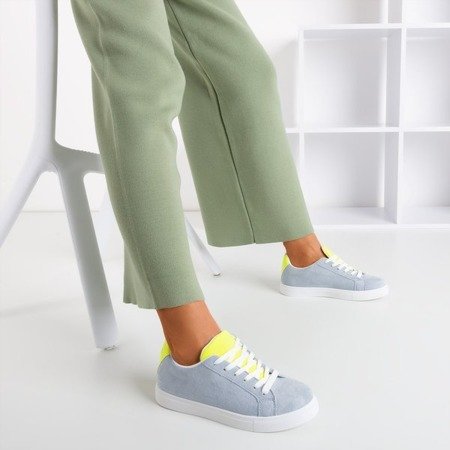 Серые женские кроссовки с неоново-желтой вставкой Barielle - Обувь