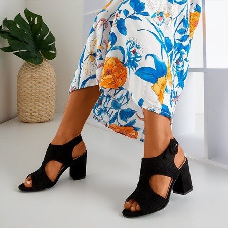 Женские черные ажурные сандалии на стойке Cytuss - Обувь