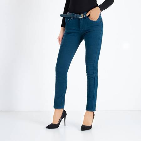 Женские синие вельветовые брюки - Одежда