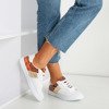 Бело-оранжевые кроссовки с животным тиснением Clastie - Обувь