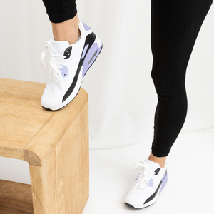 Белые женские кроссовки с фиолетовыми вставками Imro