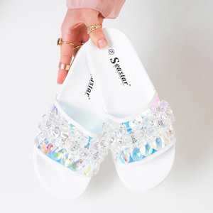 Белые женские сандалии с камнями Halpasi - Обувь