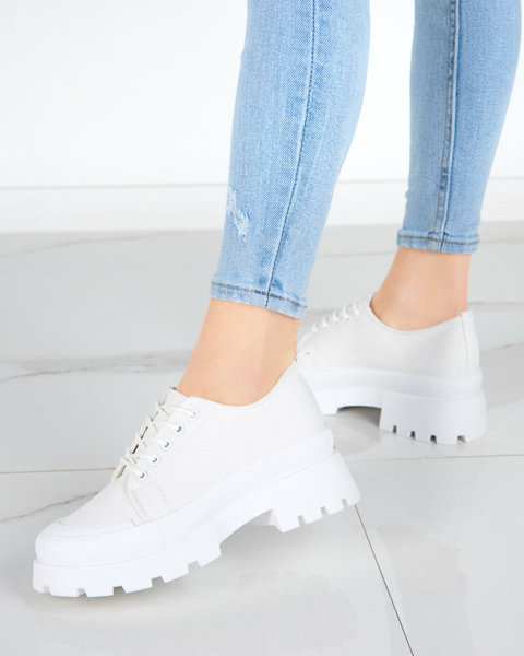 Белые женские туфли на шнурках Rozia - Обувь