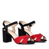 Черные босоножки с красными ремешками Vivina - Обувь