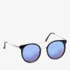 Черные круглые солнцезащитные очки с синими линзами - Очки
