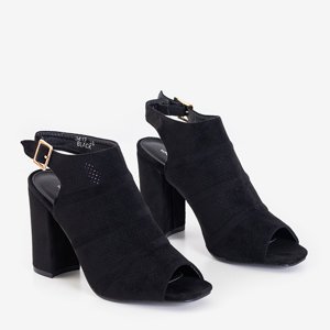 Черные женские босоножки на каблуке Mosane - Обувь