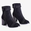 Черные женские ботинки на каблуках, украшенные заклепками Luzzena - Обувь