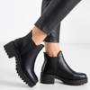 Черные женские ботинки на плоских каблуках Dero - Обувь