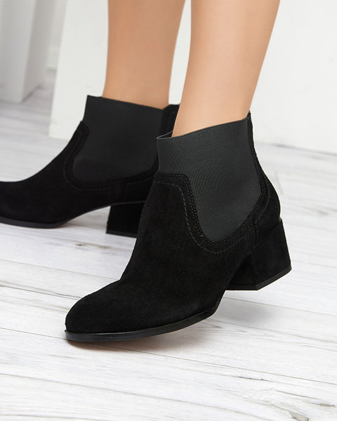 Черные женские замшевые ботинки Tarina