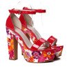Красные сандалии на платформе с цветочным рисунком Marie- Footwear