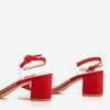 Красные туфли-лодочки на столбе с прозрачной вставкой Evora - Туфли