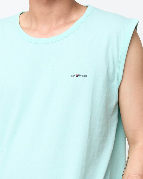 Мужская футболка без рукавов мятного цвета - Одежда