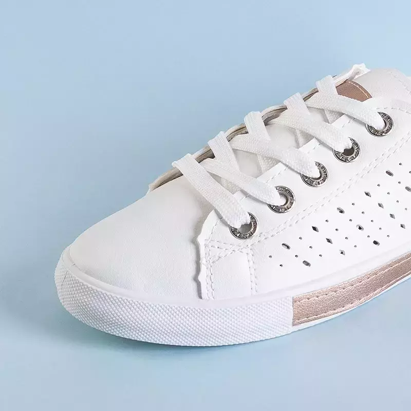 OUTLET Бело-розовые ажурные кроссовки Andreas - Обувь