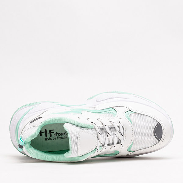 OUTLET Бело-зеленая женская спортивная обувь Krinosi кроссовки - Обувь