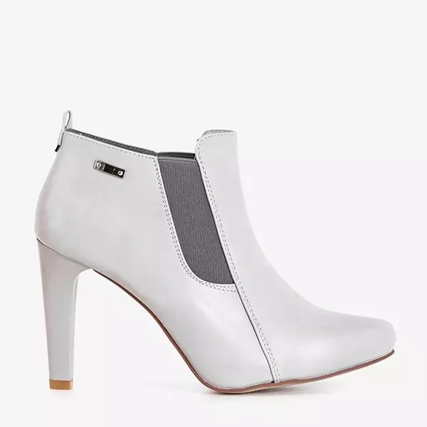 OUTLET Ботинки женские серые на высоком каблуке Loretti - Обувь