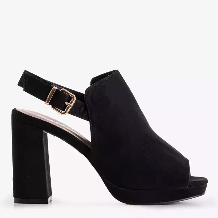 OUTLET Черные женские босоножки на высоком каблуке Wefira - Обувь