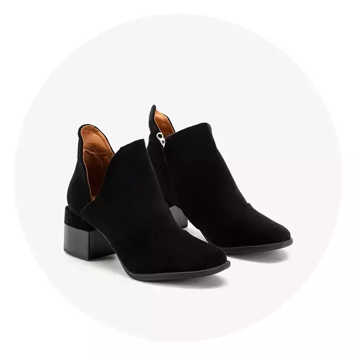 OUTLET Черные женские утепленные сапоги на черном столбике Карела - Обувь