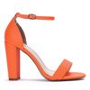 Pomarańczowe neonowe sandały na słupku Noemi - Obuwie