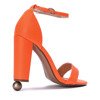 Pomarańczowe neonowe sandały na słupku Noemi - Obuwie