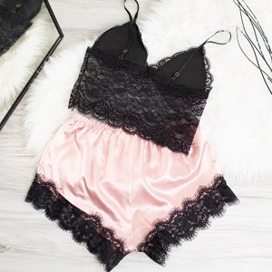 Розово-черная женская пижама