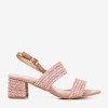 Розовые сандалии на низком каблуке Riota - Обувь