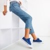 Синие кружевные кроссовки на толстой платформе Satilla - Обувь