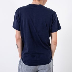 Темно-синяя мужская футболка с принтом (Турция)