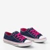 Темно-синие кроссовки с розовыми шнурками Fips - Обувь
