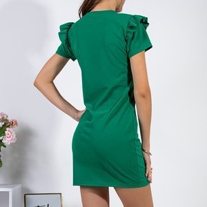 Темно-зеленое женское платье