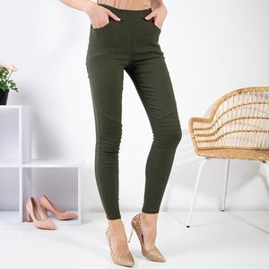 Темно-зеленые женские брюки