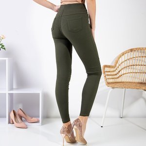 Темно-зеленые женские брюки