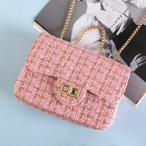Твидовая сумка в розовом цвете