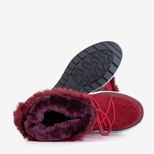 Утепленные женские сапоги бордового цвета Columbita - Обувь