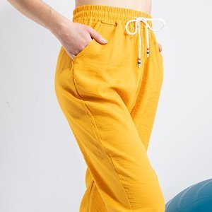 Желтые женские спортивные штаны PLUS SIZE