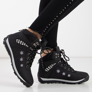 Женские черные зимние сапоги со снежинками Sniesavo - Обувь