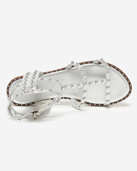 Женские серебряные босоножки, украшенные струями Нуриак - Обувь
