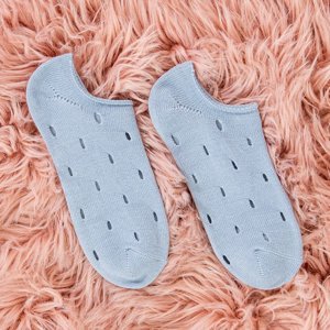 Женские синие носки следки c декоративными отверстиями - Носки