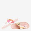 Женские светло-розовые голографические шлепанцы с манильской пряжкой - Обувь
