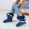 Женские зимние сапоги синего цвета с мехом Solas - Обувь