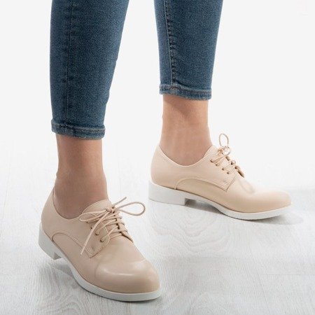 Бежеві жіночі туфлі-шнурки Derissa - Взуття 1